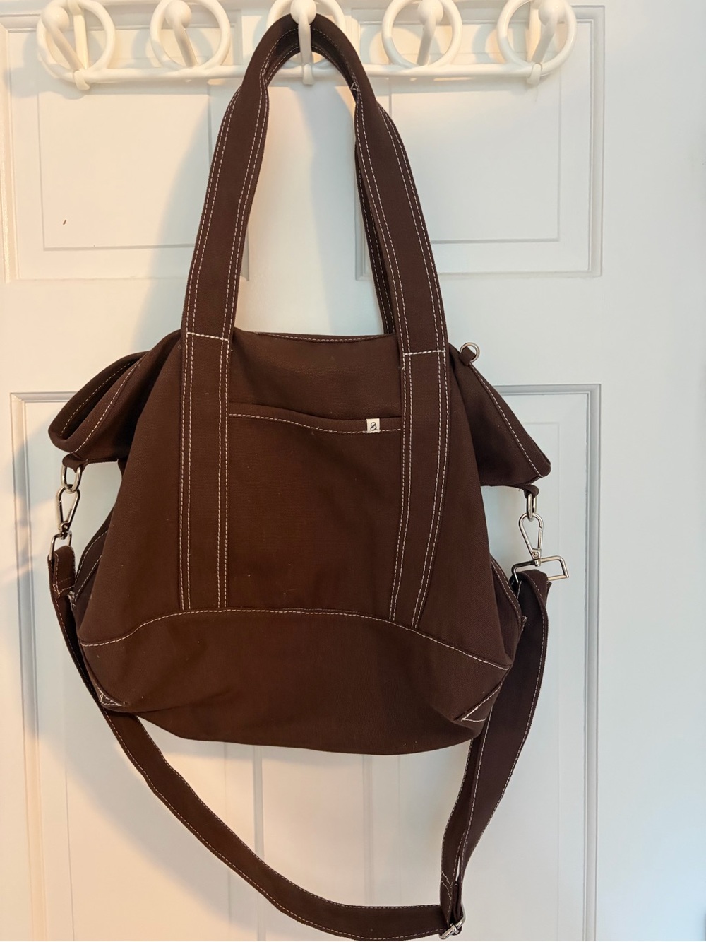 Lou & Grey Canvas Tote Shoulder Bag in Brown NWOT
